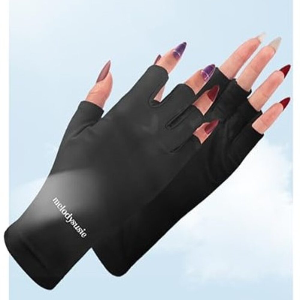 🔥 $15 SALE  MelodySusie UV LED Shield Manicure Fingerless Gloves‎ NWT